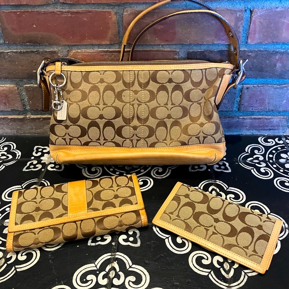 Coach Handbags - Coach Bag, Wallet and Checkbook Cover Bundle